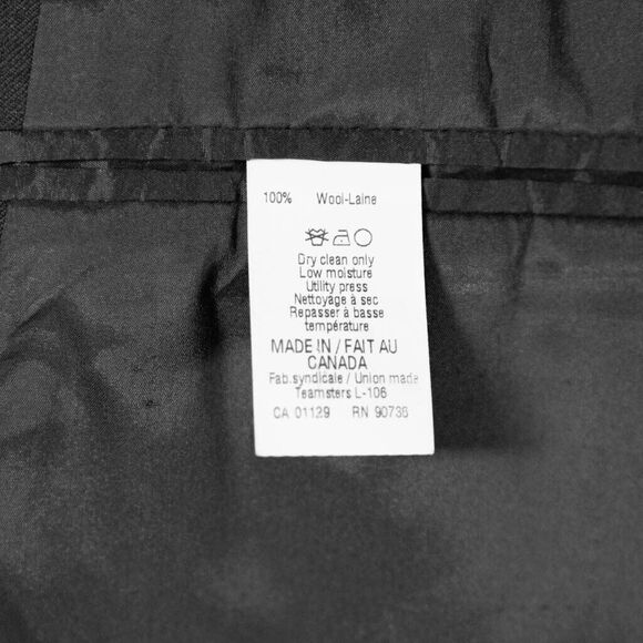 Ralph Lauren Mens Blazer Black 100% Wool 2 Button Lined Jacket Sport Coat 46L - Picture 4 of 9